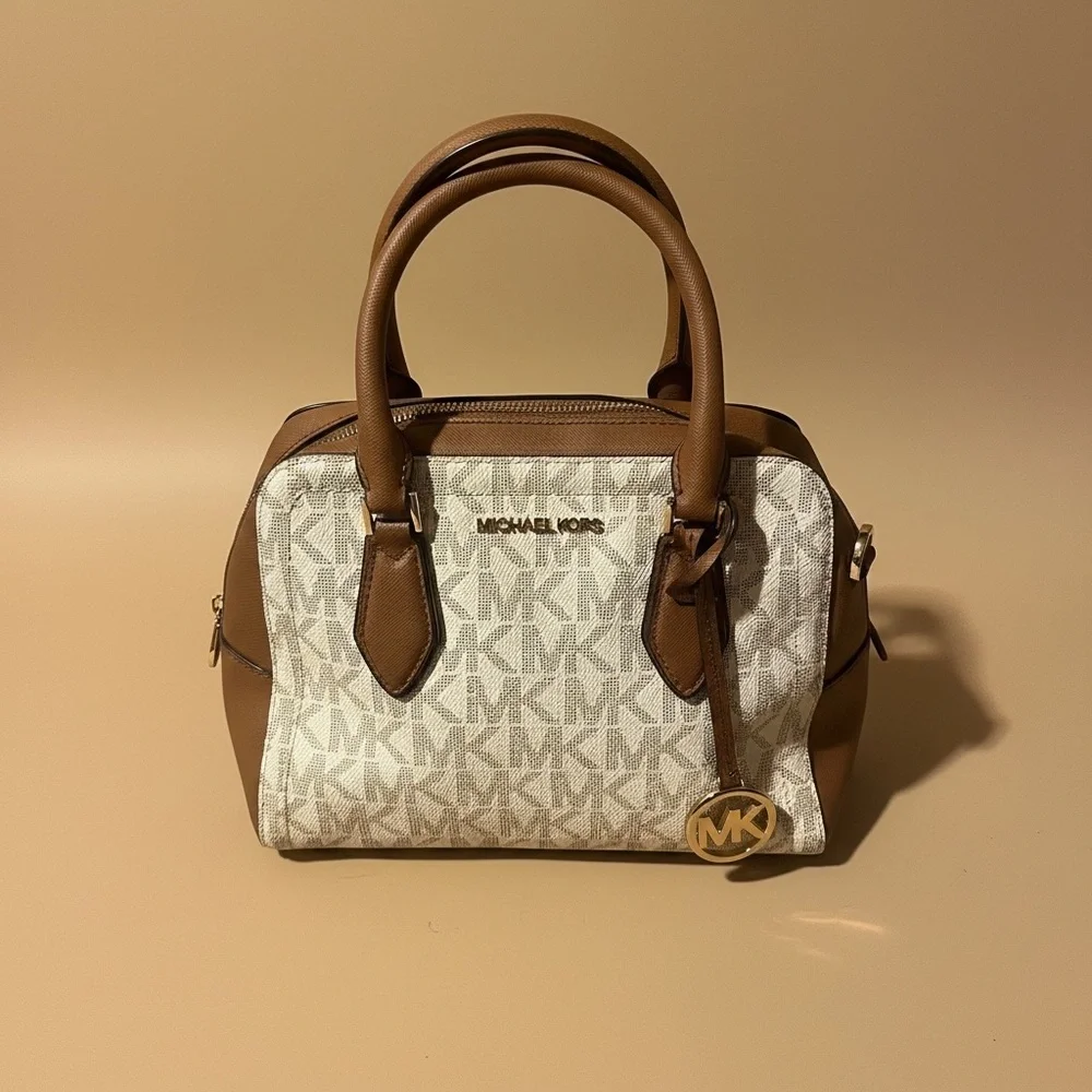 Michael Kors Ayden Medium Logo and Faux Leather Satchel